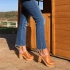 Sabots en bois et cuir ANAHITA