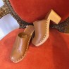 Sabots en bois et cuir ANAHITA