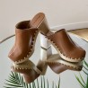 Sabots en bois et cuir ANAHITA