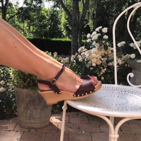Sandales en bois et cuir ANDREA