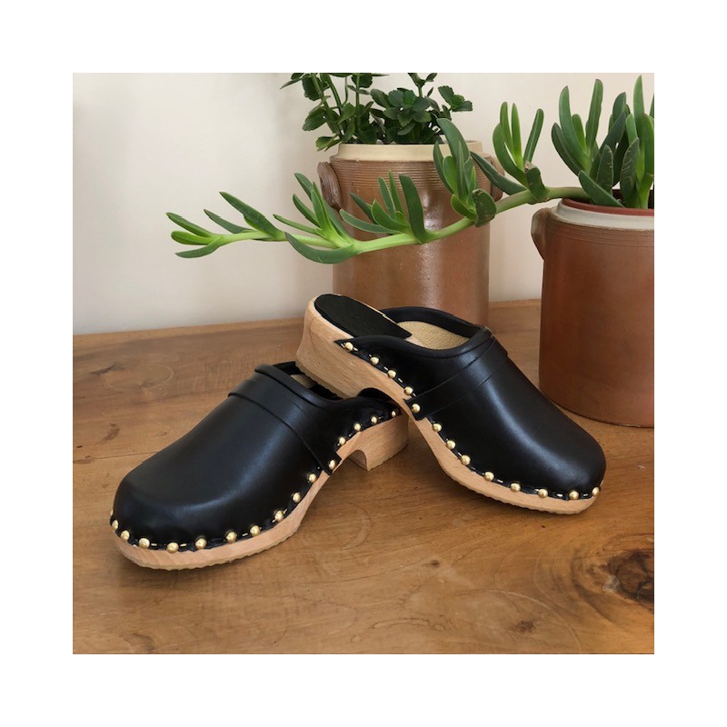 Sabots en cuir et bois ANDREANE